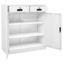 Büroschrank aus weißem Stahl, 90 x 40 x 102 cm von vidaXL, Schließfächer und Lagerschränke - Ref: Foro24-336409, Preis: 175,2...
