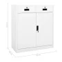 Büroschrank aus weißem Stahl, 90 x 40 x 102 cm von vidaXL, Schließfächer und Lagerschränke - Ref: Foro24-336409, Preis: 178,6...
