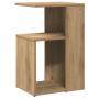 Mesa auxiliar de madera contrachapada roble artisan 36x30x56 cm