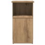 Mesa auxiliar de madera contrachapada roble artisan 36x30x56 cm