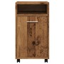 Armario ruedas madera contrachapada envejecida 33x38x60 cm