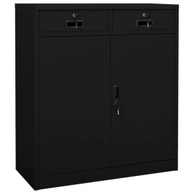 Büroschrank aus schwarzem Stahl, 90 x 40 x 102 cm von vidaXL, Schließfächer und Lagerschränke - Ref: Foro24-336411, Preis: 20...