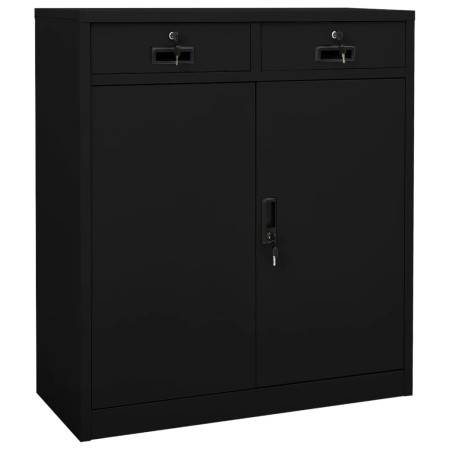 Büroschrank aus schwarzem Stahl, 90 x 40 x 102 cm von vidaXL, Schließfächer und Lagerschränke - Ref: Foro24-336411, Preis: 20...