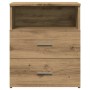Mesita de noche madera de ingeniería roble artisan 50x32x60 cm