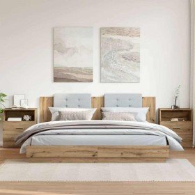 Mesitas noche 2 uds madera ingeniería roble artisan 50x32x60 cm