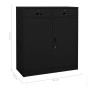 Büroschrank aus schwarzem Stahl, 90 x 40 x 102 cm von vidaXL, Schließfächer und Lagerschränke - Ref: Foro24-336411, Preis: 20...