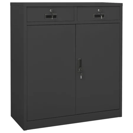 Anthracite grey steel office cabinet 90x40x102 cm by vidaXL, Lockers and storage cabinets - Ref: Foro24-336412, Price: 173,33...