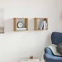 Estantes cubo de pared 2 uds madera roble artisan 30x15x30 cm