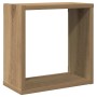 Estantes cubo de pared 2 uds madera roble artisan 30x15x30 cm