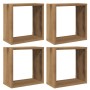 Estantes cubo de pared 4 uds madera roble artisan 30x15x30 cm