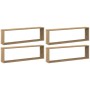 Estantes cubo de pared 4 uds madera roble artisan 100x15x30 cm