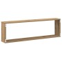 Estantes cubo de pared 4 uds madera roble artisan 100x15x30 cm