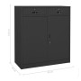 Büroschrank aus anthrazitgrauem Stahl 90x40x102 cm von vidaXL, Schließfächer und Lagerschränke - Ref: Foro24-336412, Preis: 1...