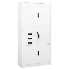 Büroschrank aus weißem Stahl, 90 x 40 x 180 cm von vidaXL, Schließfächer und Lagerschränke - Ref: Foro24-336413, Preis: 335,7...