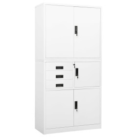 Büroschrank aus weißem Stahl, 90 x 40 x 180 cm von vidaXL, Schließfächer und Lagerschränke - Ref: Foro24-336413, Preis: 341,5...
