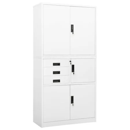Büroschrank aus weißem Stahl, 90 x 40 x 180 cm von vidaXL, Schließfächer und Lagerschränke - Ref: Foro24-336413, Preis: 335,7...