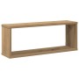 Estantes cubo de pared 2 uds madera roble artisan 60x15x23 cm