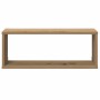 Estantes cubo de pared 2 uds madera roble artisan 60x15x23 cm