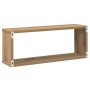 Estantes cubo de pared 2 uds madera roble artisan 60x15x23 cm