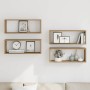 Estantes cubo de pared 4 uds madera roble artisan 60x15x23 cm