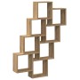 Estante cubo de pared madera ingeniería roble 90x15x119,5 cm