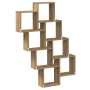 Estante cubo de pared madera ingeniería roble 90x15x119,5 cm