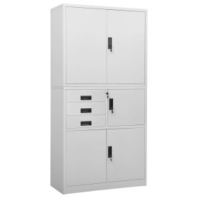 Hellgrauer Büroschrank aus Stahl 90x40x180 cm von vidaXL, Schließfächer und Lagerschränke - Ref: Foro24-336414, Preis: 302,27...