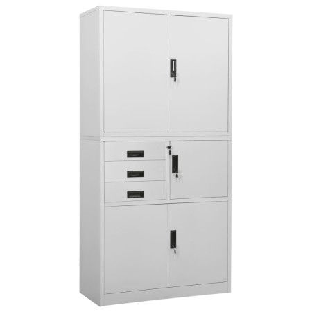 Hellgrauer Büroschrank aus Stahl 90x40x180 cm von vidaXL, Schließfächer und Lagerschränke - Ref: Foro24-336414, Preis: 302,27...