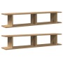 Estante pared 2uds madera ingeniería roble artisian 105x18x20cm