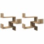 Estanterías pared de esquina 2 uds madera roble 40x40x49,5 cm