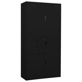 Büroschrank aus schwarzem Stahl, 90 x 40 x 180 cm von vidaXL, Schließfächer und Lagerschränke - Ref: Foro24-336415, Preis: 31...