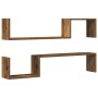 Estante de pared 2 uds madera ingeniería envejecida 100x15x20cm