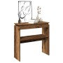 Mesa consola madera de ingeniería envejecida 80x30x80 cm