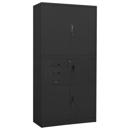 Anthrazitgrauer Büroschrank aus Stahl 90x40x180 cm von vidaXL, Schließfächer und Lagerschränke - Ref: Foro24-336416, Preis: 3...