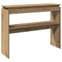 Mesa consola madera de ingeniería roble artesanal 102x30x80 cm