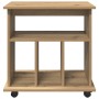 Armario con ruedas madera ingeniería roble artisan 60x45x60 cm