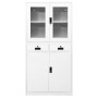 Armario oficina acero vidrio templado blanco 90x40x180 cm de vidaXL, Taquillas y armarios de almacenamiento - Ref: Foro24-336...