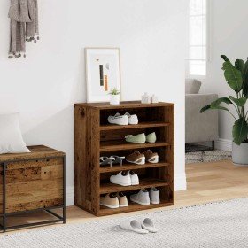 Mueble zapatero madera ingeniería madera envejecida 60x35x70 cm