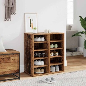 Muebles zapateros 2 uds madera ingeniería envejecida 32x35x70cm