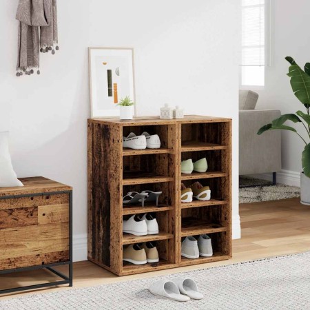 Muebles zapateros 2 uds madera ingeniería envejecida 32x35x70cm