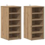 Muebles zapateros 2 uds madera roble artisan 32x35x70 cm