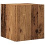 Mesa auxiliar de madera de ingeniería envejecida 33x33x34 cm
