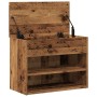 Banco zapatero madera ingeniería madera envejecida 60x30x45 cm