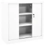 Kleiderschrank mit weißer Stahlschiebetür 90x40x90 cm von vidaXL, Schließfächer und Lagerschränke - Ref: Foro24-336429, Preis...