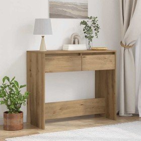 Mesa consola madera de ingeniería roble artesanal 89x41x76,5 cm en Mesas auxiliares | Comprar online en Foro24