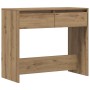 Mesa consola madera de ingeniería roble artesanal 89x41x76,5 cm