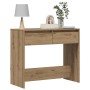 Mesa consola madera de ingeniería roble artesanal 89x41x76,5 cm