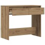 Mesa consola madera de ingeniería roble artesanal 89x41x76,5 cm