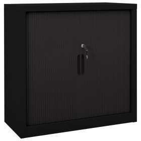 Armario de puerta corredera acero negro 90x40x90 cm