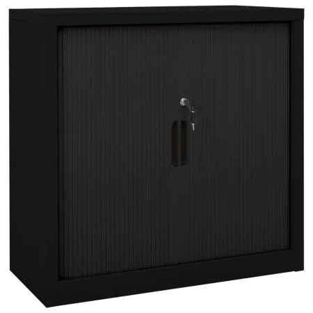 Sliding door wardrobe, black steel, 90x40x90 cm by vidaXL, Lockers and storage cabinets - Ref: Foro24-336431, Price: 264,64 €...